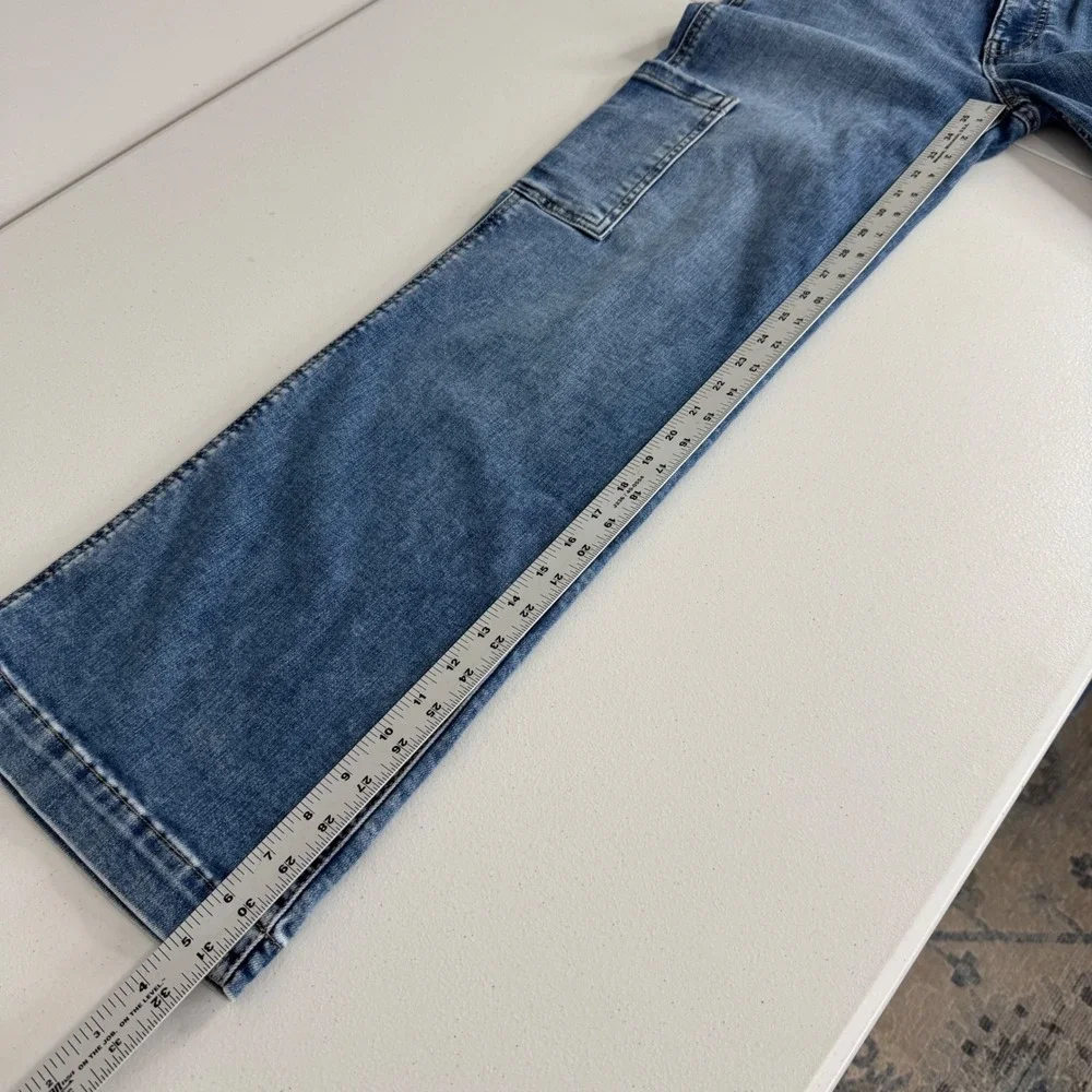 Kut from the Kloth Jodi‎ Fab Ab Wide Leg Jeans Womens 2 Blue Cargo Streetwea